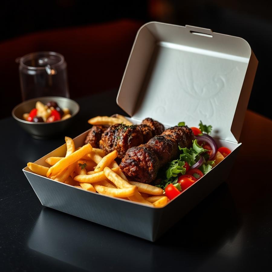 Kebab talíř s hranolkami